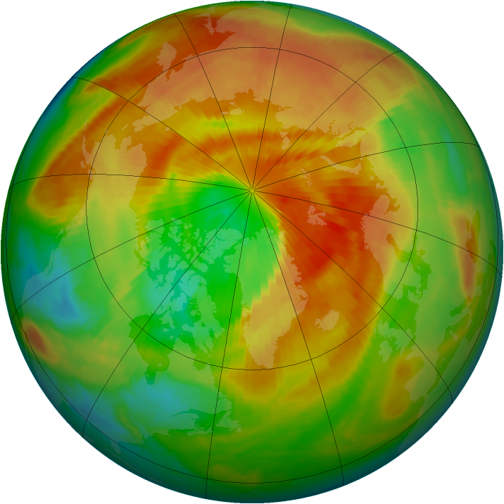 Arctic ozone map for 21 March 2000